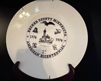 Becker County Minnesota American Bicentennial Commemorative Plate