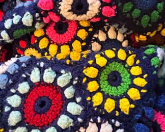 Handmade Sunburst Granny Square Crochet Afghan second image