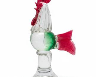 Vintage Murano Style Art Glass Rooster Figurine third image