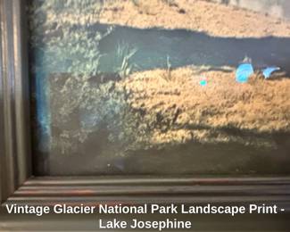 Vintage Glacier National Park Landscape Print Lake Josephine second image