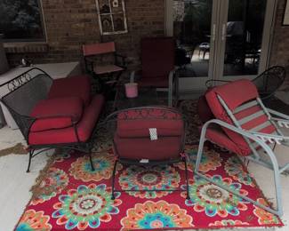 Vintage Woodard Wrought Iron Mesh Patio Set