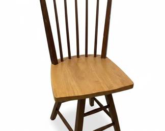 Vintage Oak Pedestal Dining Table and SpindleBack Chairs Set second image