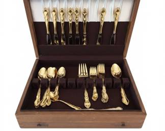 Vintage Gold Electroplated Flatware Set
