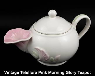 Vintage Teleflora Pink Morning Glory Teapot second image