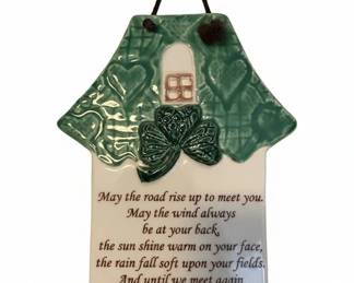 Irish Blessing Ceramic HouseShaped Wall Plaque