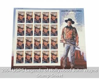 USPS Legends of Hollywood John Wayne Stamp Sheet