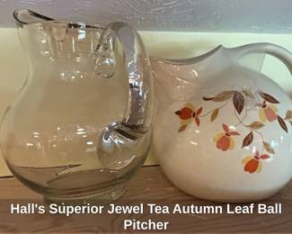 Halls Superior Jewel Tea Autumn Leaf Ball Pitcher