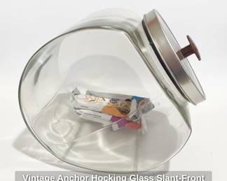 Vintage Anchor Hocking Glass SlantFront Countertop Canister