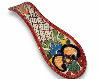 HandPainted Mexican Ceramic Spoon Rest