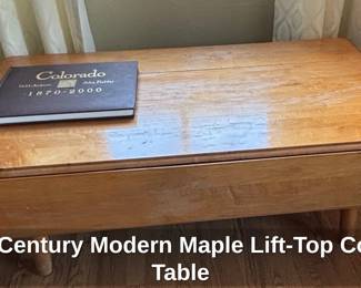 MidCentury Modern Maple LiftTop Coffee Table