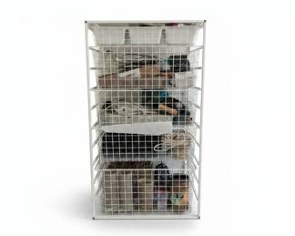 IKEA JONAXEL Tier Wire Storage Cart with Wood Top