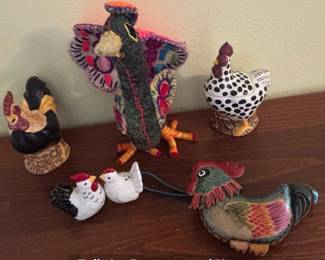 Folk Art Roosters and Hens