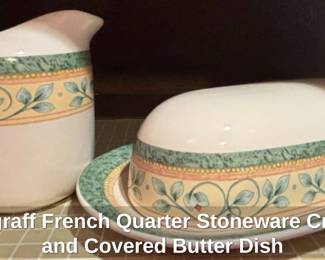 Pfaltzgraff French Quarter Stoneware Creamer and Covered Butter Dish