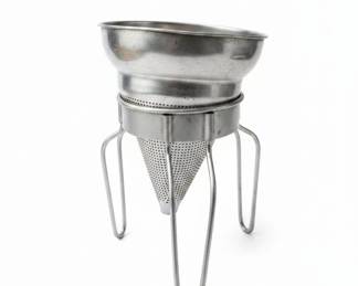 Vintage WearEver Aluminum Food Strainer with Stand and Pestle