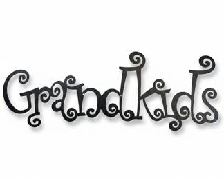 Grandkids With Scroll Work Wooden Sign