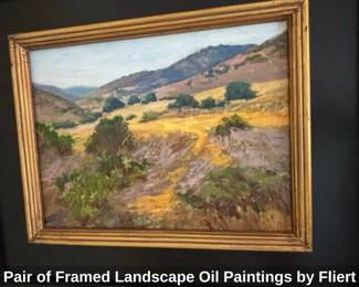 Pair of Framed Landscape Oil Paintings by Fliert third image