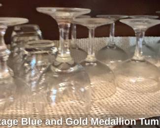 Vintage Blue and Gold Medallion Tumbler second image