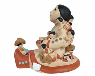 Cleo Teissedre Native American Style Storyteller Figurine second image