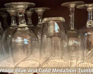 Vintage Blue and Gold Medallion Tumbler third image