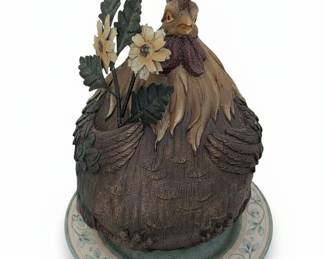 Fitz and Floyd Ceramic Rooster Basket