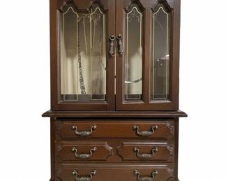 Vintage Wooden Tabletop Jewelry Armoire