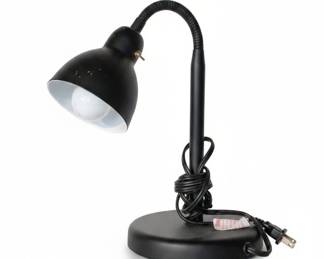 Black Metal Gooseneck Desk Lamp
