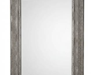 Ornate Silver Wood Framed Wall Mirror