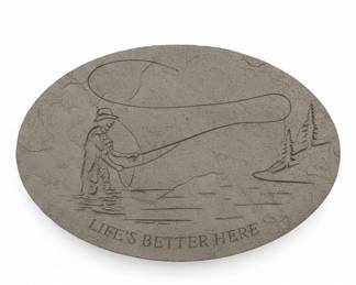Fly Fishing Decorative Garden Stone