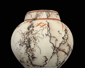 Southwestern Style Horsehair Pottery Vase