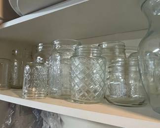 Vintage Planters Mr. Peanut Diamond Pattern Glass Jars