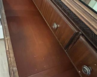 Vintage White Furniture Company Mahogany Dresser with Mirror fourth image
