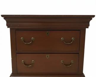 Traditional TwoDrawer Nightstand with Brass Bail Pulls