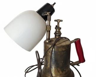 Vintage Otto Bernz Co Brass Blowtorch Table Lamp