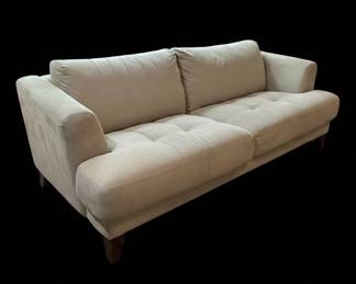 Modern Beige Upholstered Sofa with Tapered Legs