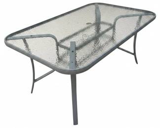 Rectangular GlassTop Patio Dining Table