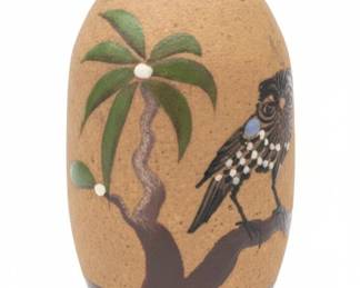 Vintage Mexican HandPainted Pottery Bud Vase