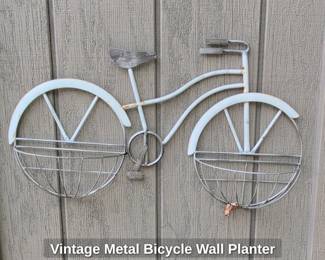 Vintage Metal Bicycle Wall Planter