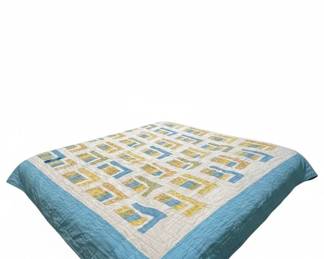 Handmade Log Cabin Cotton Quilt