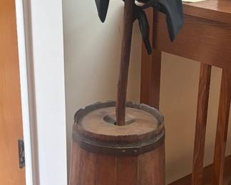 Butter Churn with Amish Bonnet
