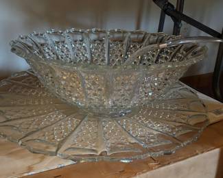 Gorgeous Vintage Punch Bowl and Glasses