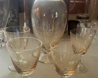Mid Century Modern Decanter Set - Atomic Starburst
