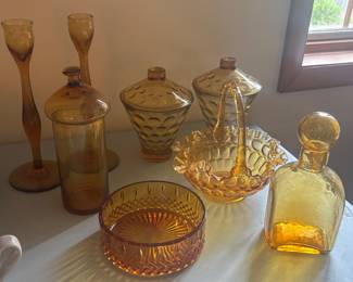 Vintage Amber Glassware