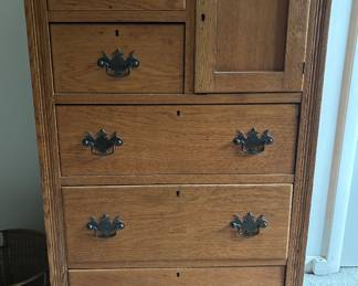 Antique Oak Bonnet Chest