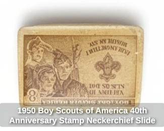 Boy Scouts of America th Anniversary Stamp Neckerchief Slide