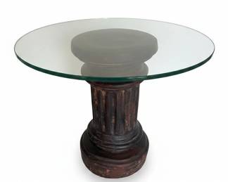 Vintage Roman Style Column Bust Plant Stand Pedestal
