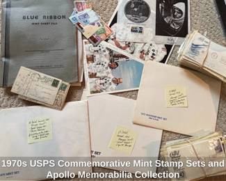 s USPS Commemorative Mint Stamp Sets and Apollo Memorabilia Collection