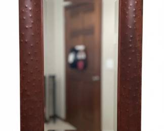 HandHammered Copper Framed Wall Mirror with Rivet Detail