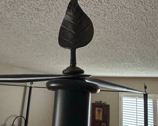 HandForged Wrought Iron Canopy Bed with Leaf Finials third image