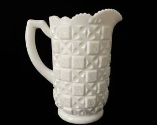Westmoreland Old Quilt Milk Glass Pitcher
