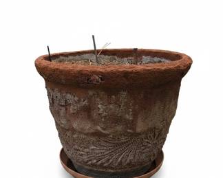 Textured LeafImprint Terracotta Garden Planter